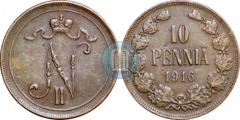 Фото 10 пенни 1916 года  