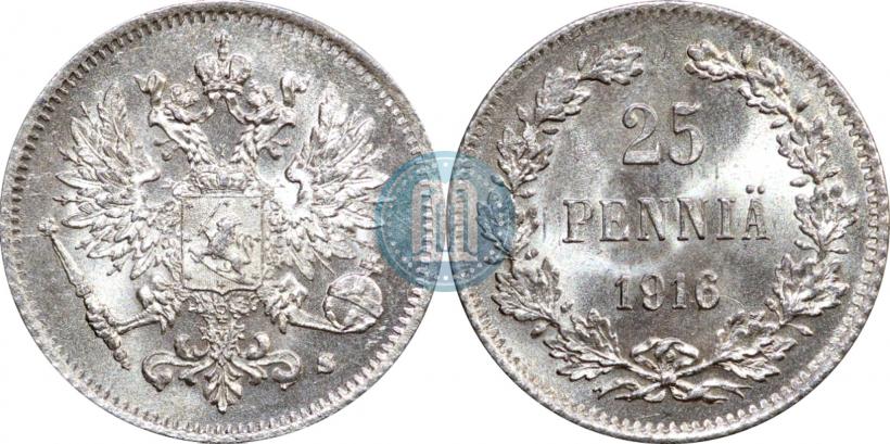 Фото 25 пенни 1916 года S 