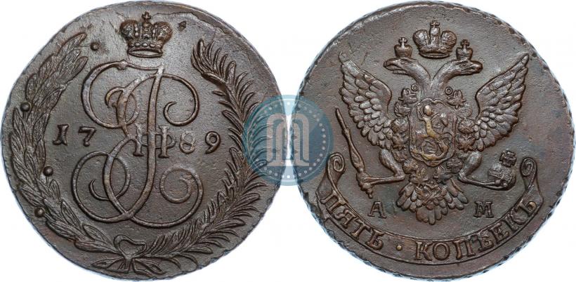 Picture 5 kopecks 1789 year АМ 