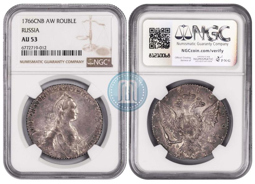 Picture 1 rouble 1766 year СПБ-АШ-Т.I. 