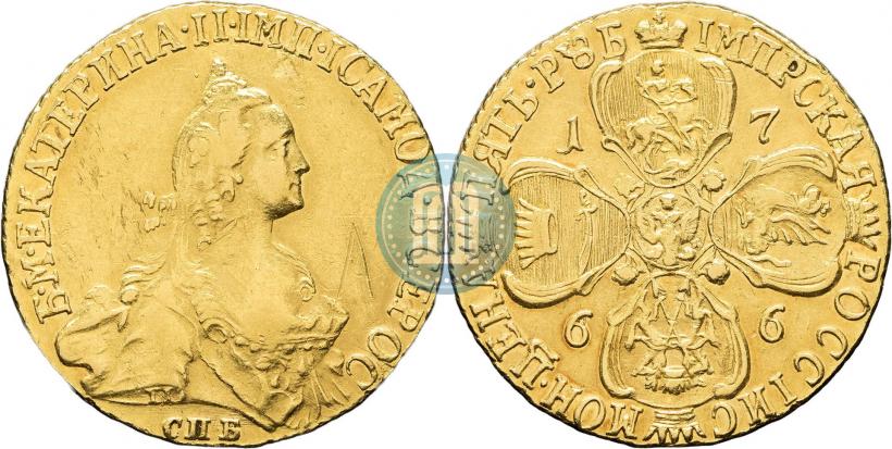 Picture 5 roubles 1766 year СПБ 