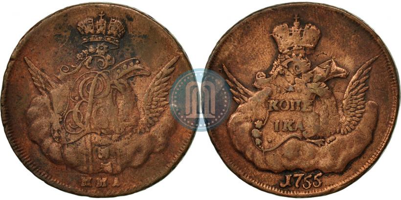 Picture 1 kopeck 1755 year ММД 
