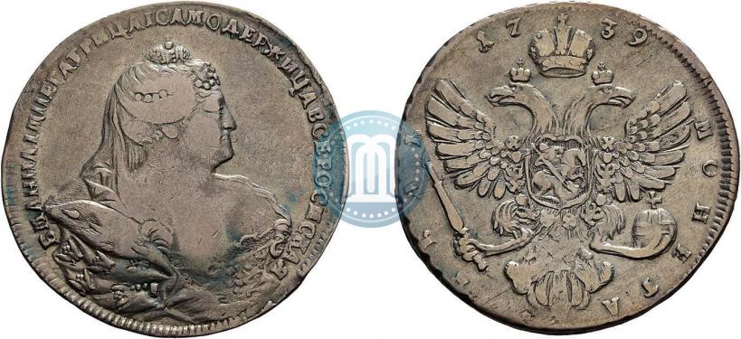 Picture 1 rouble 1739 year  "Moscow type"