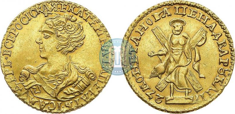 Фото 2 рубля 1727 года  