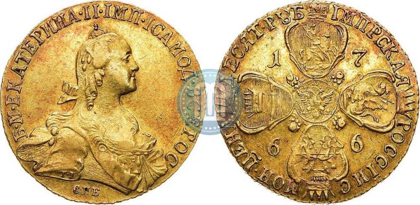 Picture 10 roubles 1766 year СПБ 