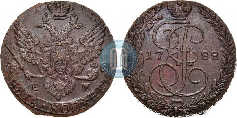 Picture 5 kopecks 1788 year ЕМ 