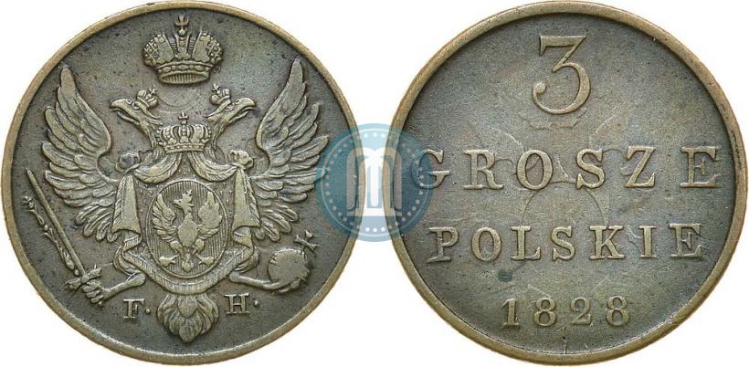 Picture 3 grosze 1828 year FH 