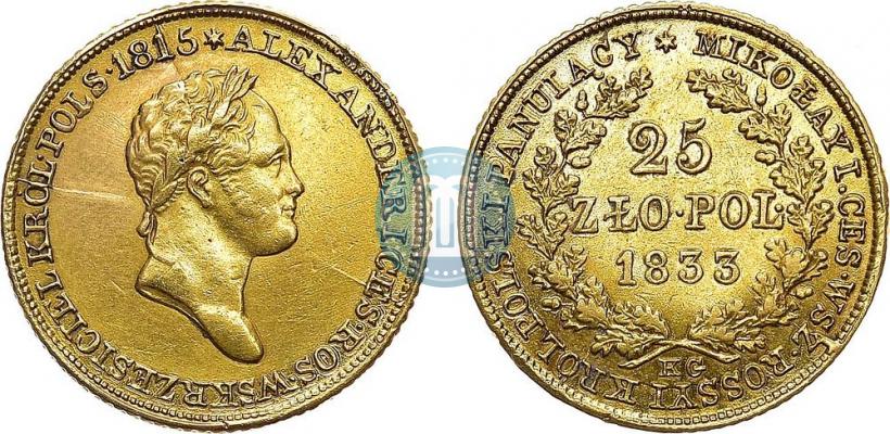 Picture 25 złotych 1833 year KG 