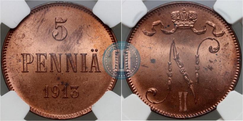 Фото 5 пенни 1913 года  