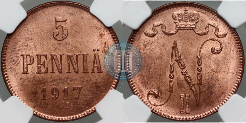 Фото 5 пенни 1917 года  