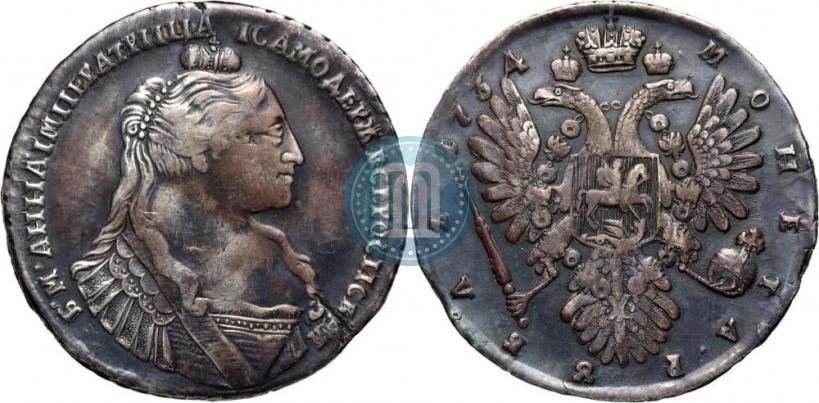 Фото 1 рубль 1734 года  "Тип 1735 года"