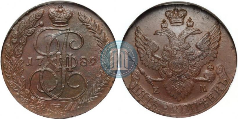Фото 5 копеек 1789 года ЕМ 