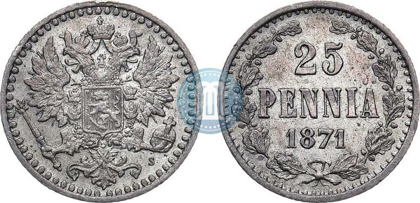 Picture 25 pennia 1871 year S 