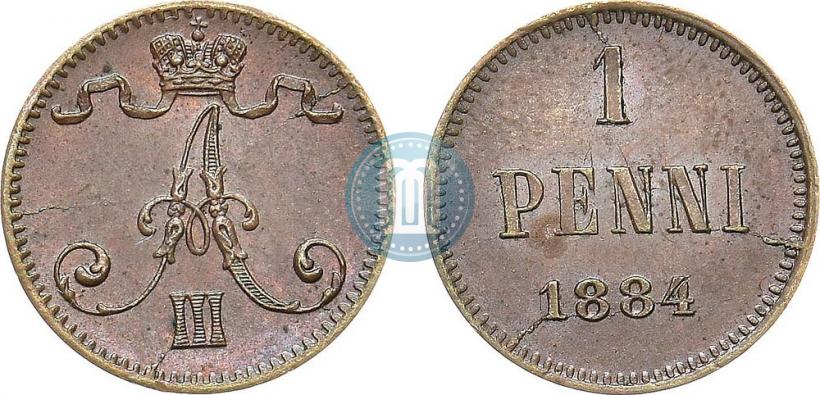 Фото 1 пенни 1884 года  