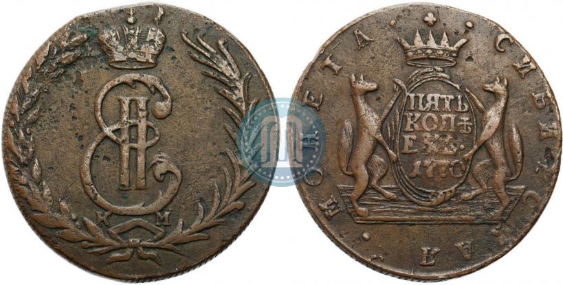 Фото 5 копеек 1770 года КМ 
