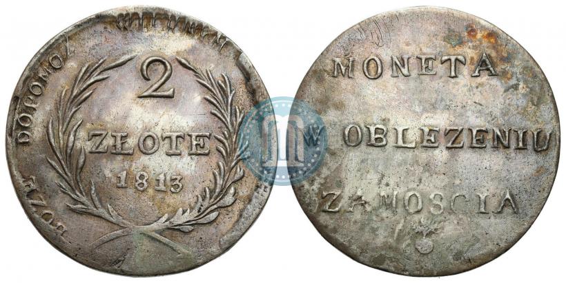 Фото 2 злотых 1813 года  