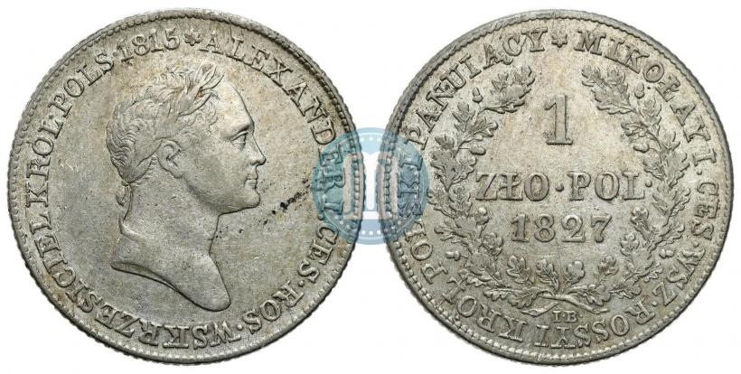 Picture 1 złoty 1827 year IB 