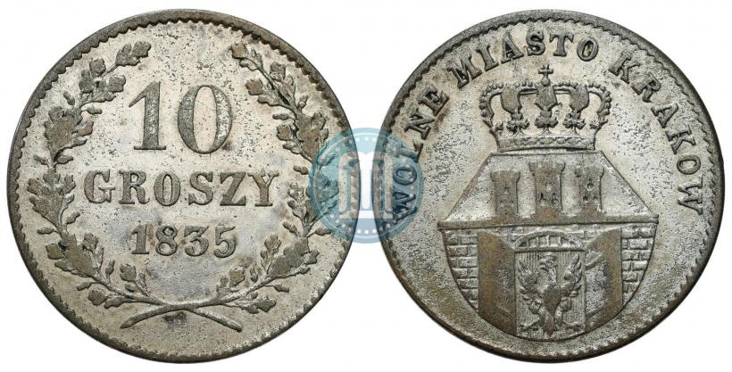 Picture 10 groszy 1835 year  "Free city of Kraków"