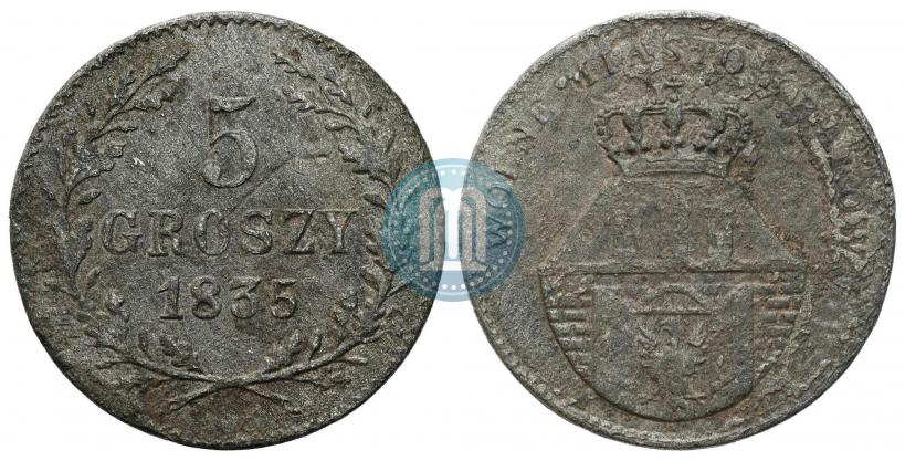 Picture 5 groszy 1835 year  "Free city of Kraków"