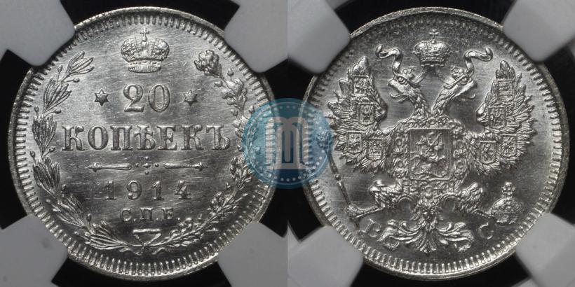 Picture 20 kopecks 1914 year СПБ-ВС 