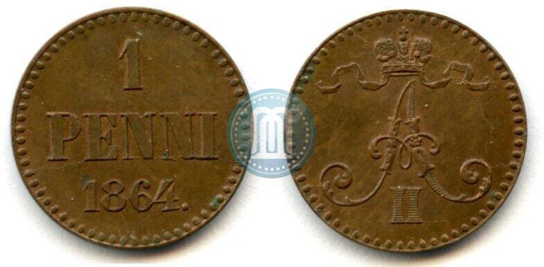 Фото 1 пенни 1864 года  