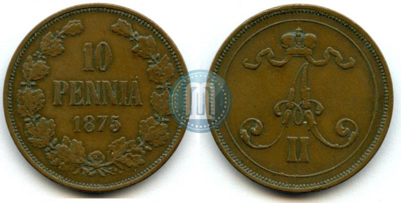Фото 10 пенни 1875 года  