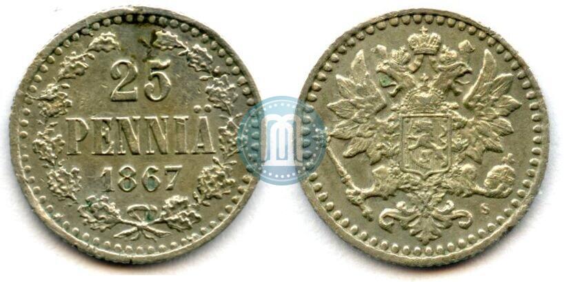 Фото 25 пенни 1867 года S 