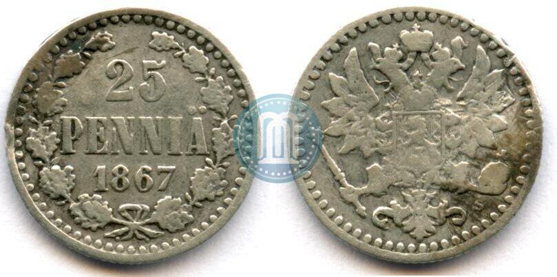 Picture 25 pennia 1867 year S 