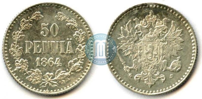 Picture 50 pennia 1864 year S 