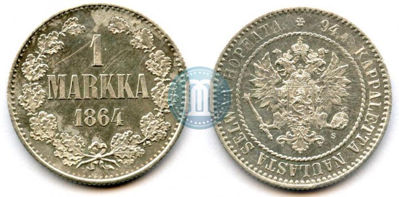 Picture 1 markka 1864 year S 