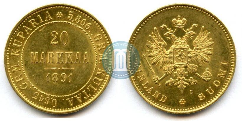 Picture 20 markkaa 1891 year L 