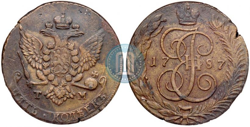 Picture 5 kopecks 1787 year ТМ 