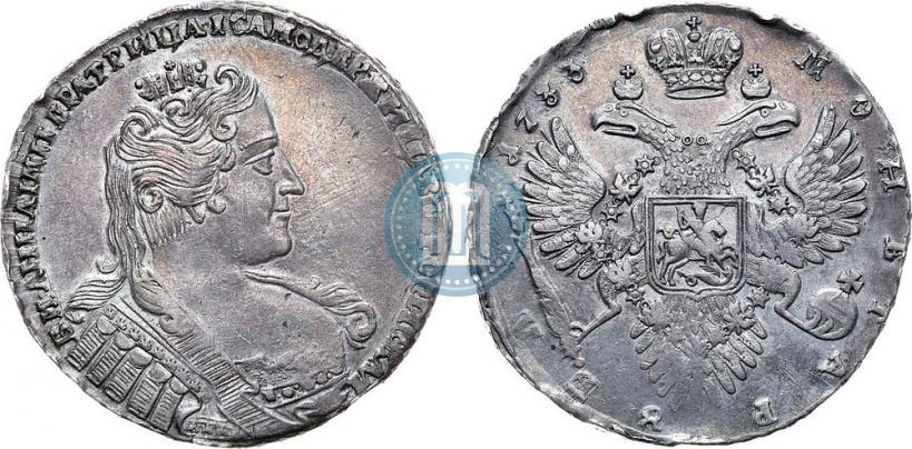 Фото 1 рубль 1733 года  