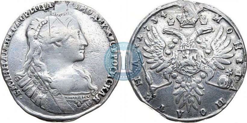 Picture Poltina 1734 year  "Type of 1735"