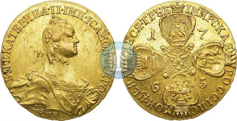 Picture 10 roubles 1765 year СПБ 