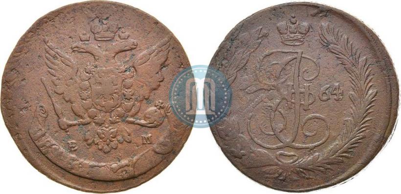 Фото 5 копеек 1764 года ЕМ 