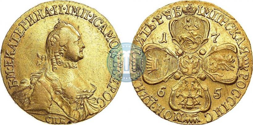 Picture 5 roubles 1765 year СПБ-Т.I. 