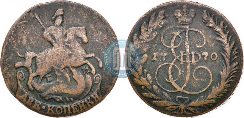 Фото 2 копейки 1770 года ЕМ 