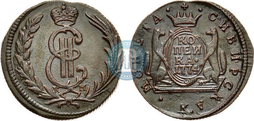 Фото 1 копейка 1774 года КМ 