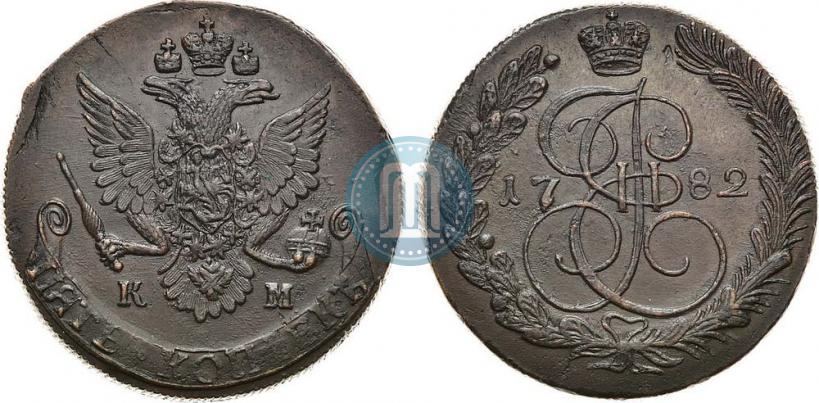Фото 5 копеек 1782 года КМ 