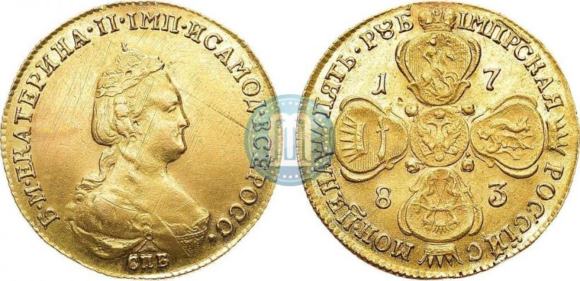 Picture 5 roubles 1783 year СПБ 