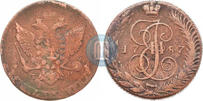 Picture 5 kopecks 1787 year ТМ 