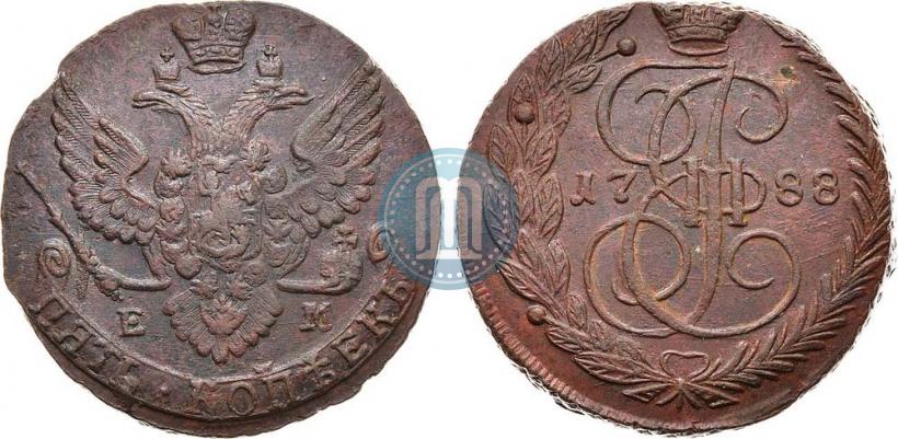 Фото 5 копеек 1788 года ЕМ 