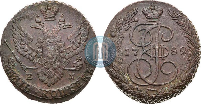 Фото 5 копеек 1789 года ЕМ 