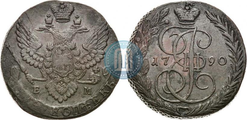 Фото 5 копеек 1790 года ЕМ 