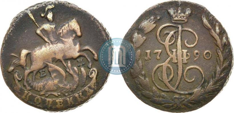 Фото 1 копейка 1790 года ЕМ 