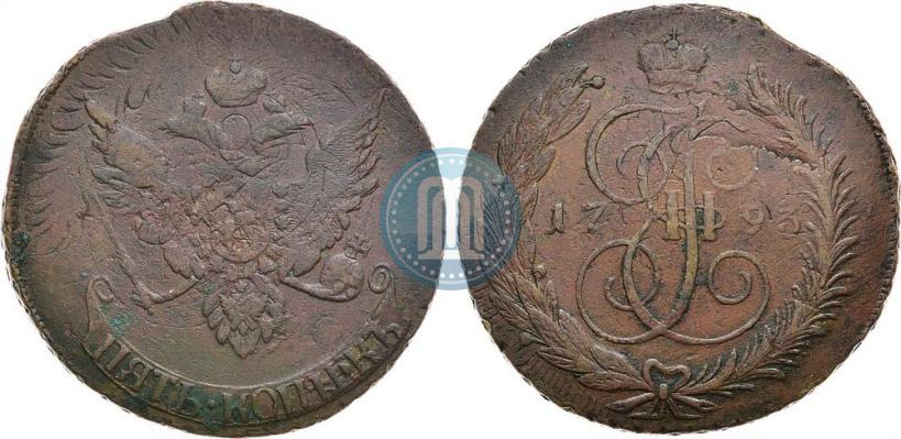 Фото 5 копеек 1793 года  "Павловский перечекан"