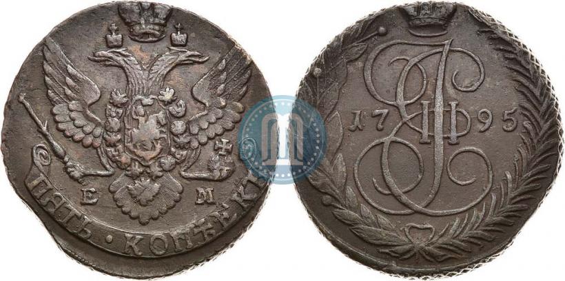 Picture 5 kopecks 1795 year ЕМ 
