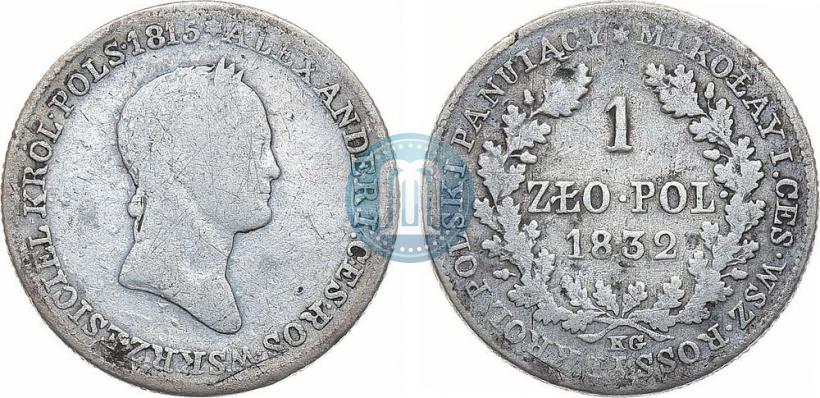 Picture 1 złoty 1832 year KG 