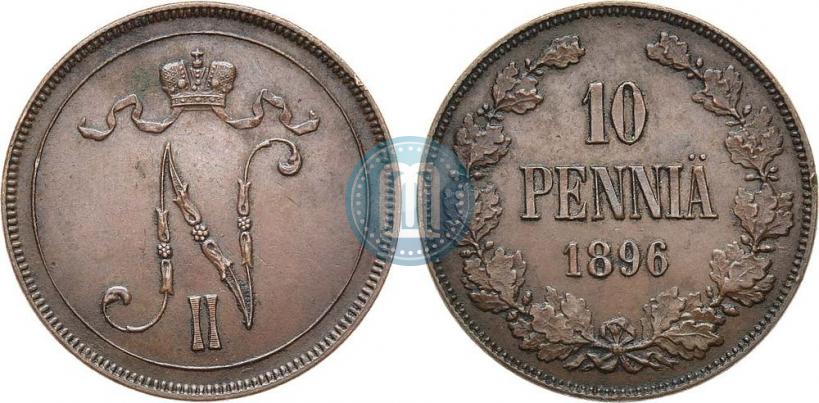 Picture 10 pennia 1896 year  